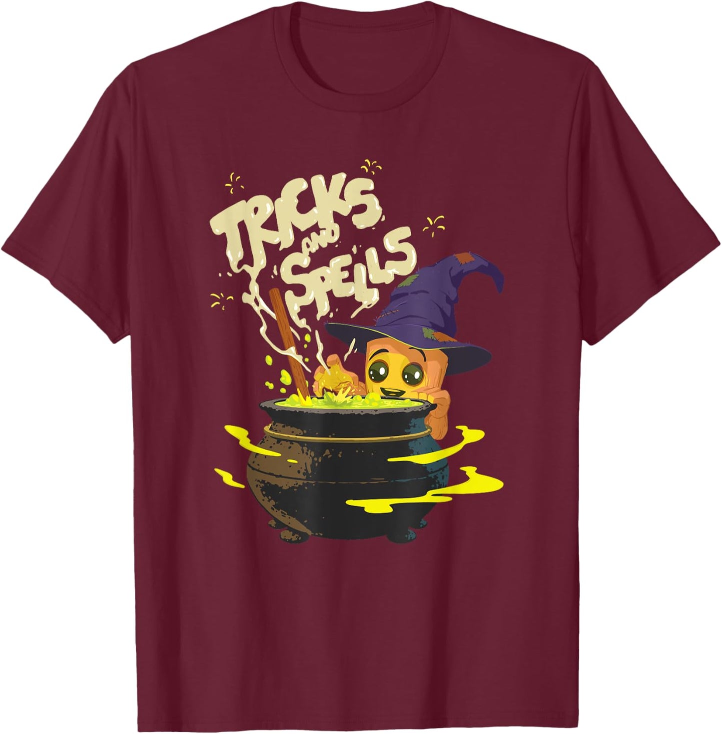 Marvel Baby Groot Witch Costume Halloween Tricks and Spells T-Shirt - T-Shirt | Maroon