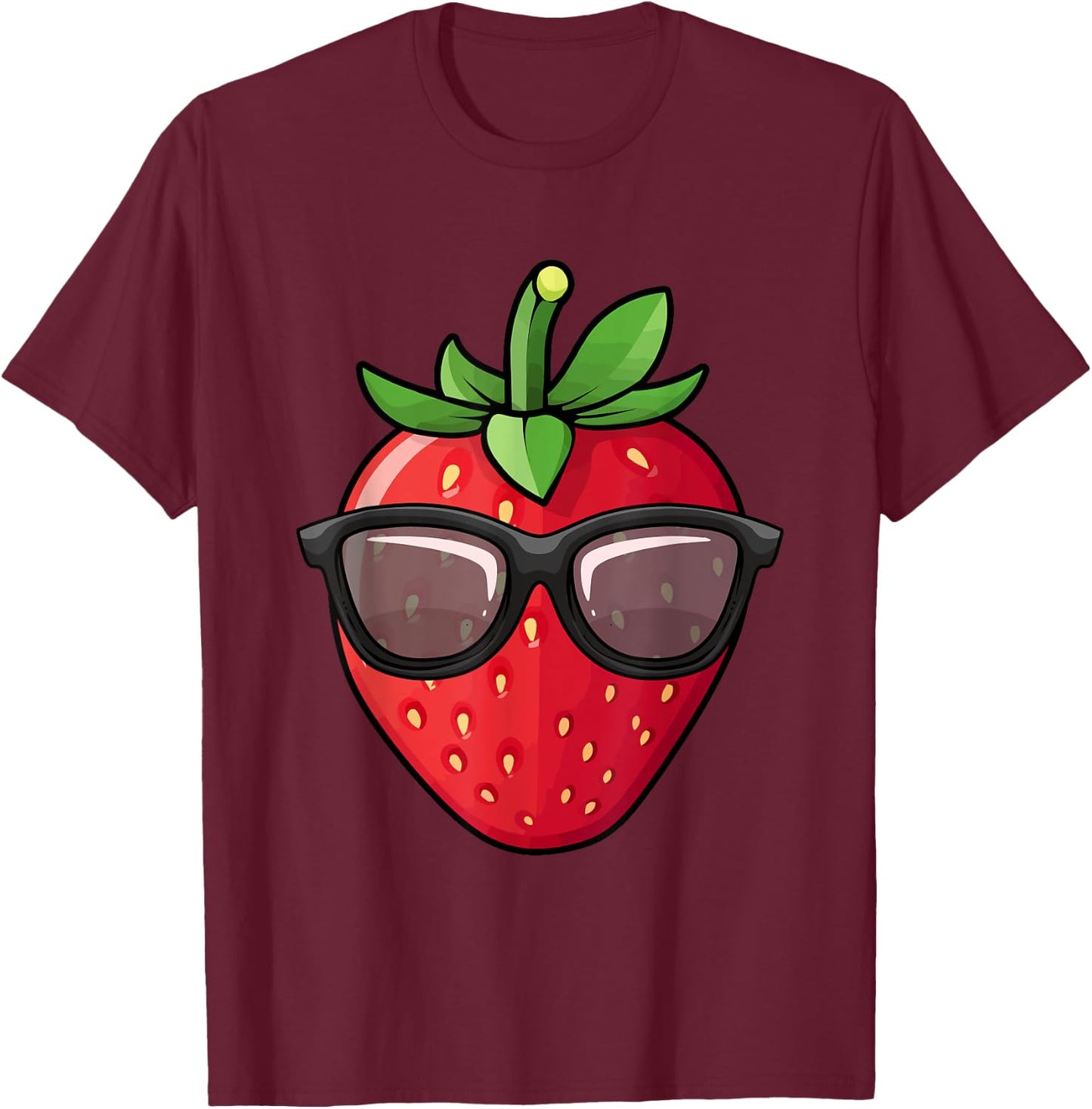 Cool Strawberry Design Women Kids Strawberry Lover T-Shirt - T-Shirt | Maroon