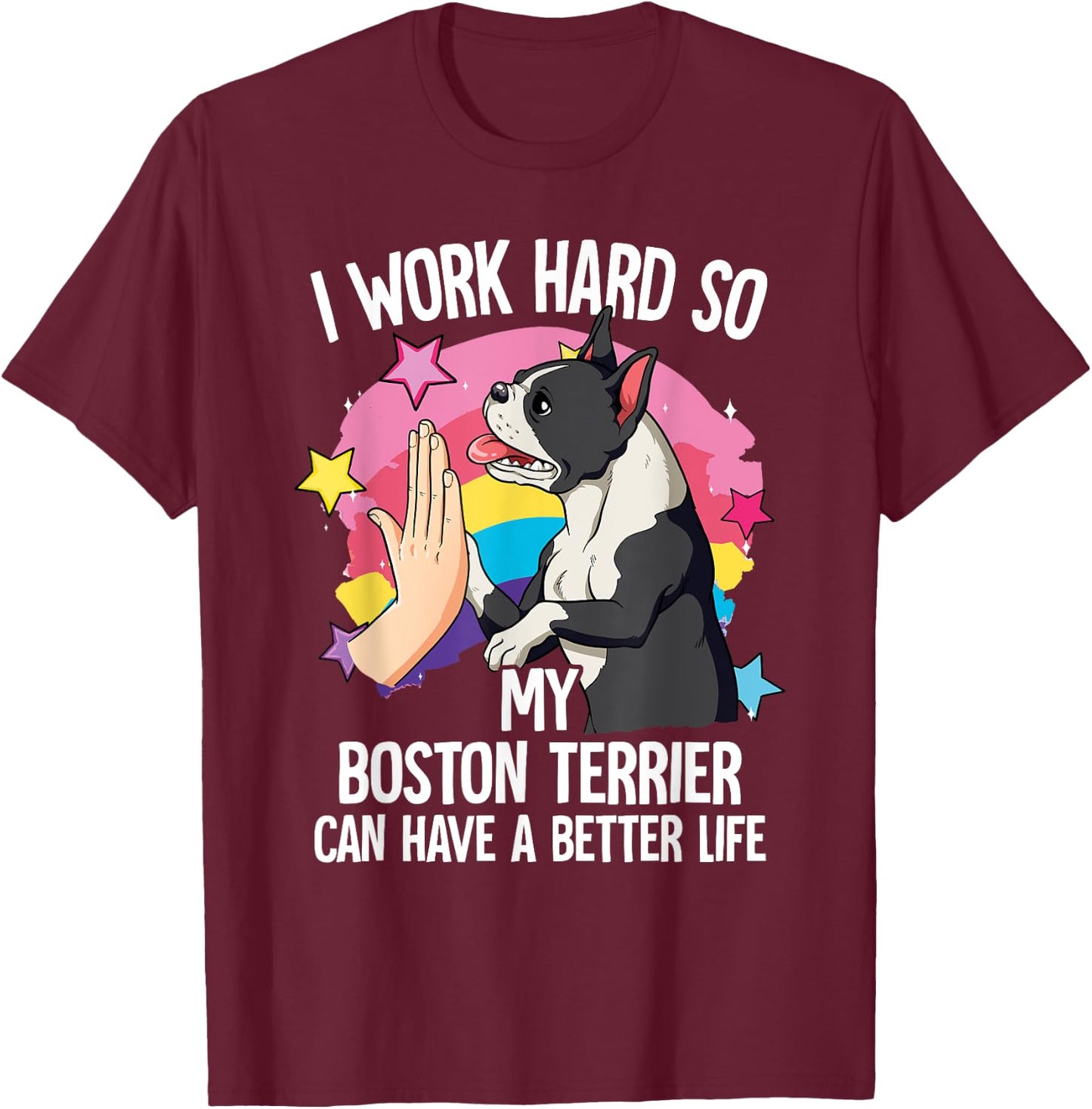 Boston Terrier T-Shirt - T-Shirt | Maroon