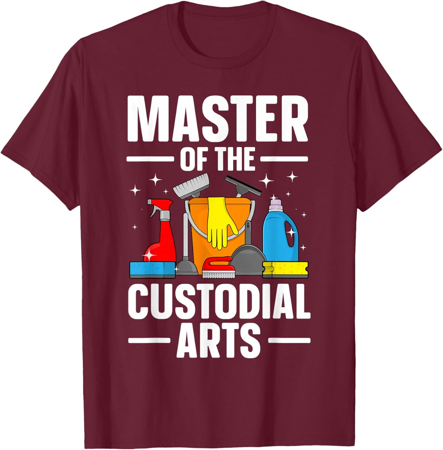 School Custodian Design Women Cleaning Janitor T-Shirt - T-Shirt | Maroon