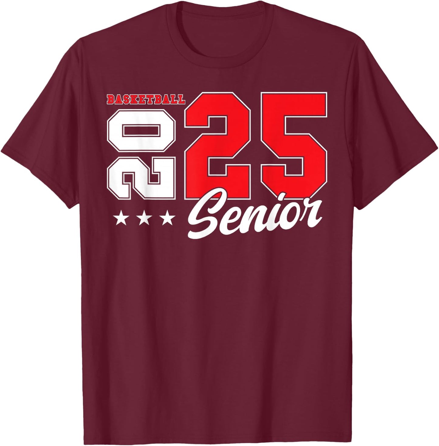 Basketball Senior Night Basketball Senior 2025 Graduation 79 T-Shirt - T-Shirt | Maroon