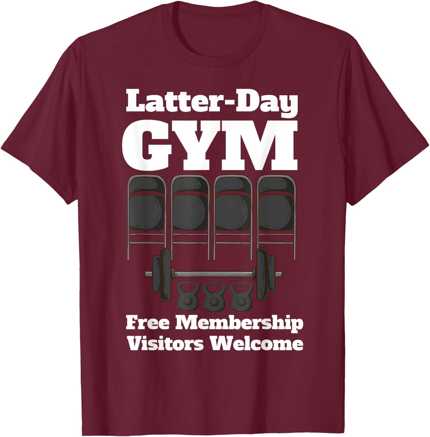 Mormons Gym Latter-Day Gym LDS Missionary T-Shirt - T-Shirt | Maroon