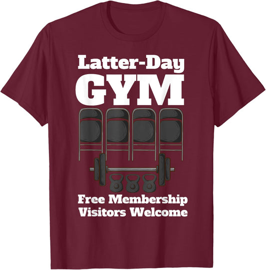 Mormons Gym Latter-Day Gym LDS Missionary T-Shirt - T-Shirt | Maroon