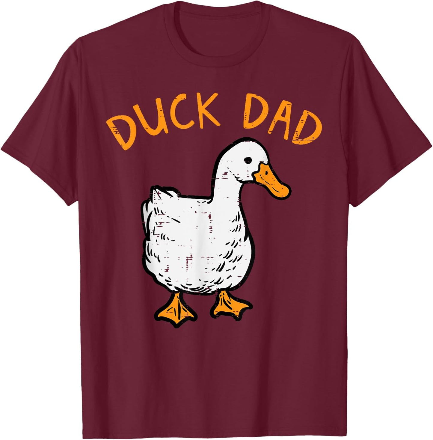 Duck Dad Funny Fathers Day Farmer Hunter Daddy Papa Men T-Shirt - T-Shirt | Maroon