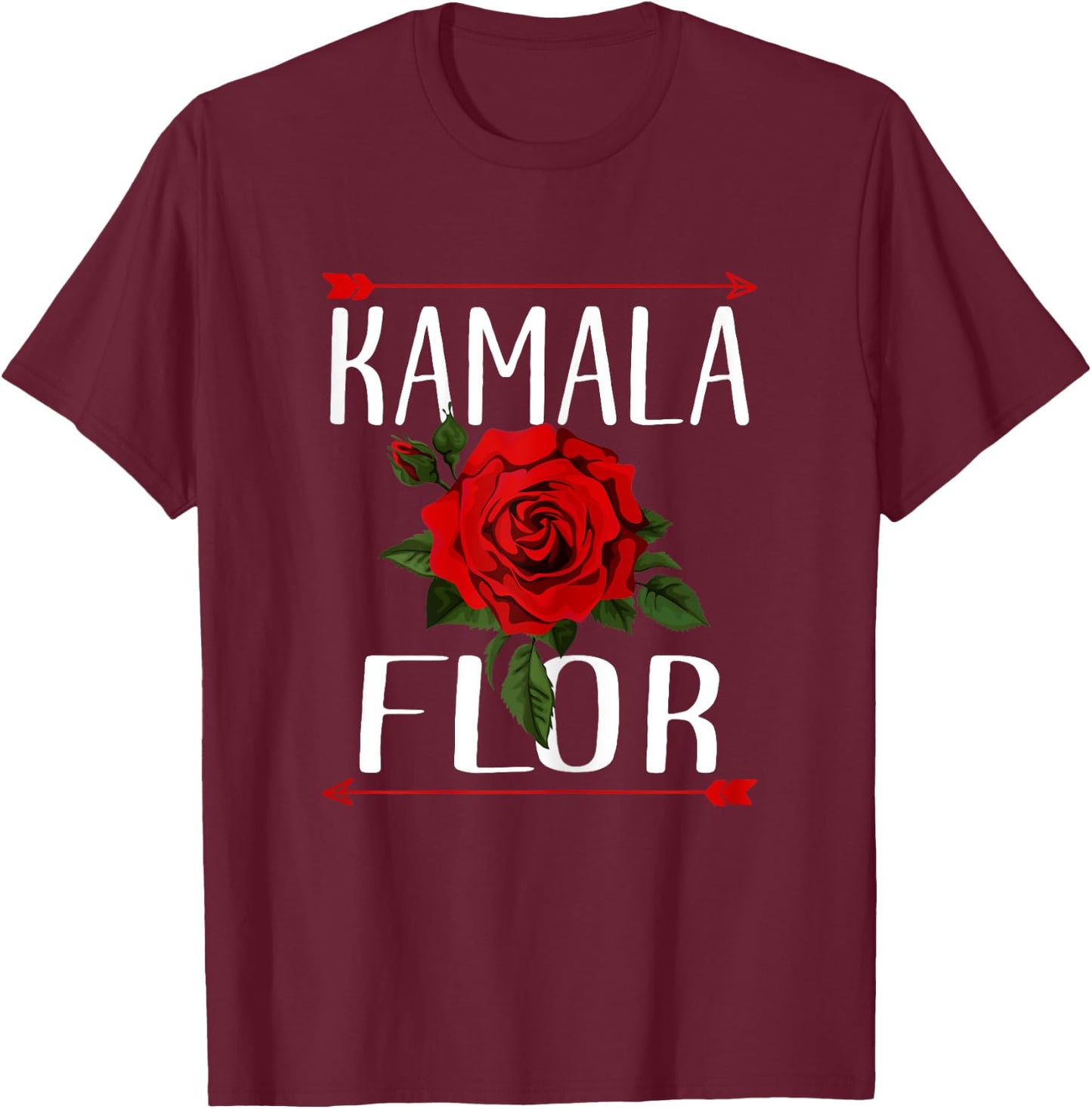 Kamala Flor Roses 2024 I'm With Her T-Shirt - T-Shirt | Maroon