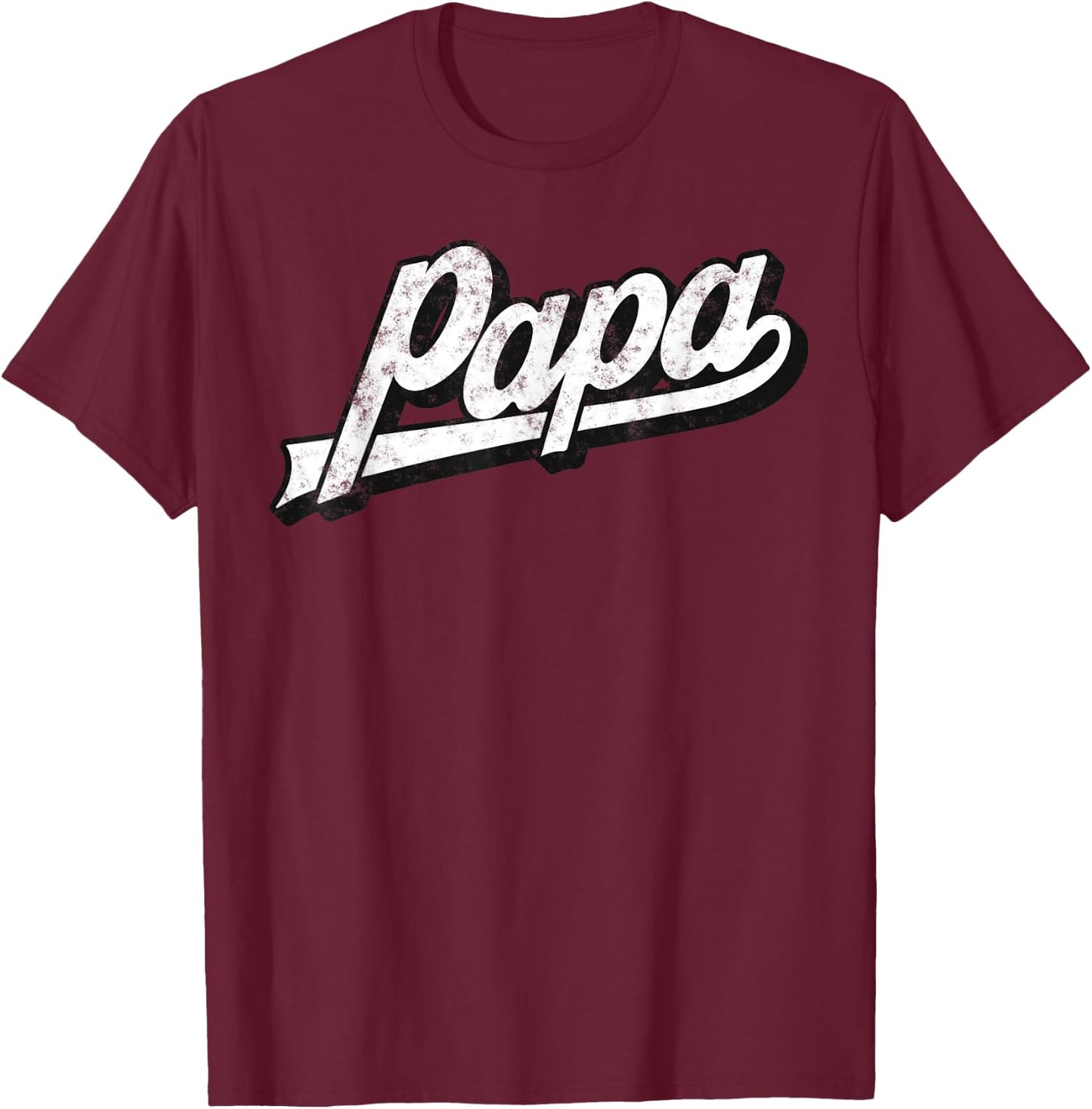 Papa Retro Style Birthday Father’s Day From Wife Daughter T-Shirt - T-Shirt | Maroon