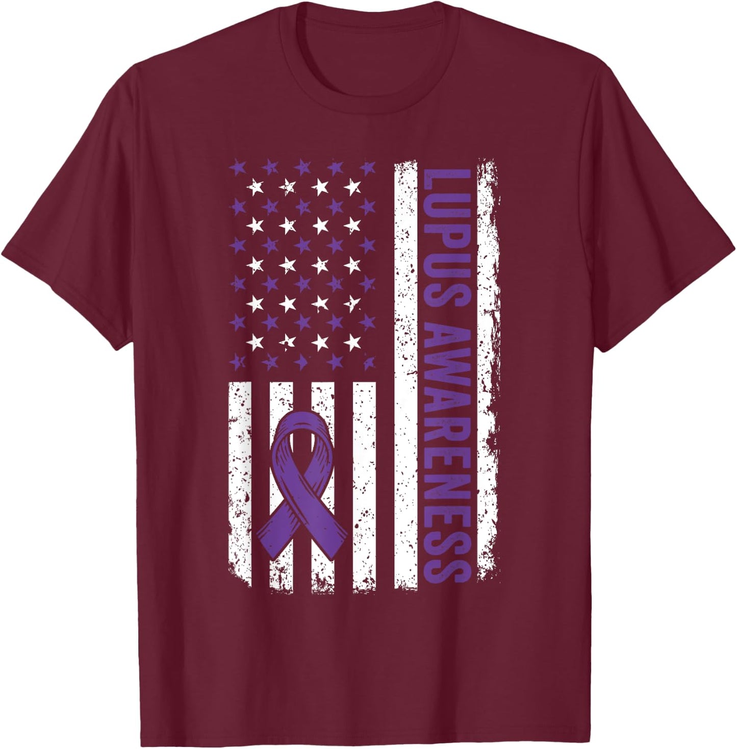 Lupus Awareness Shirt We Wear Purple for Lupus Awareness T-Shirt - T-Shirt | Maroon