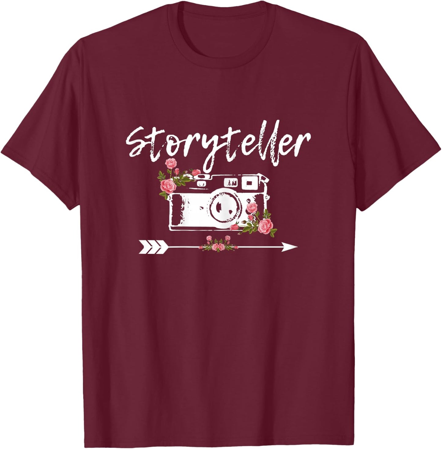 Photographer Vintage Camera Storyteller Photography Gift T-Shirt - T-Shirt | Maroon