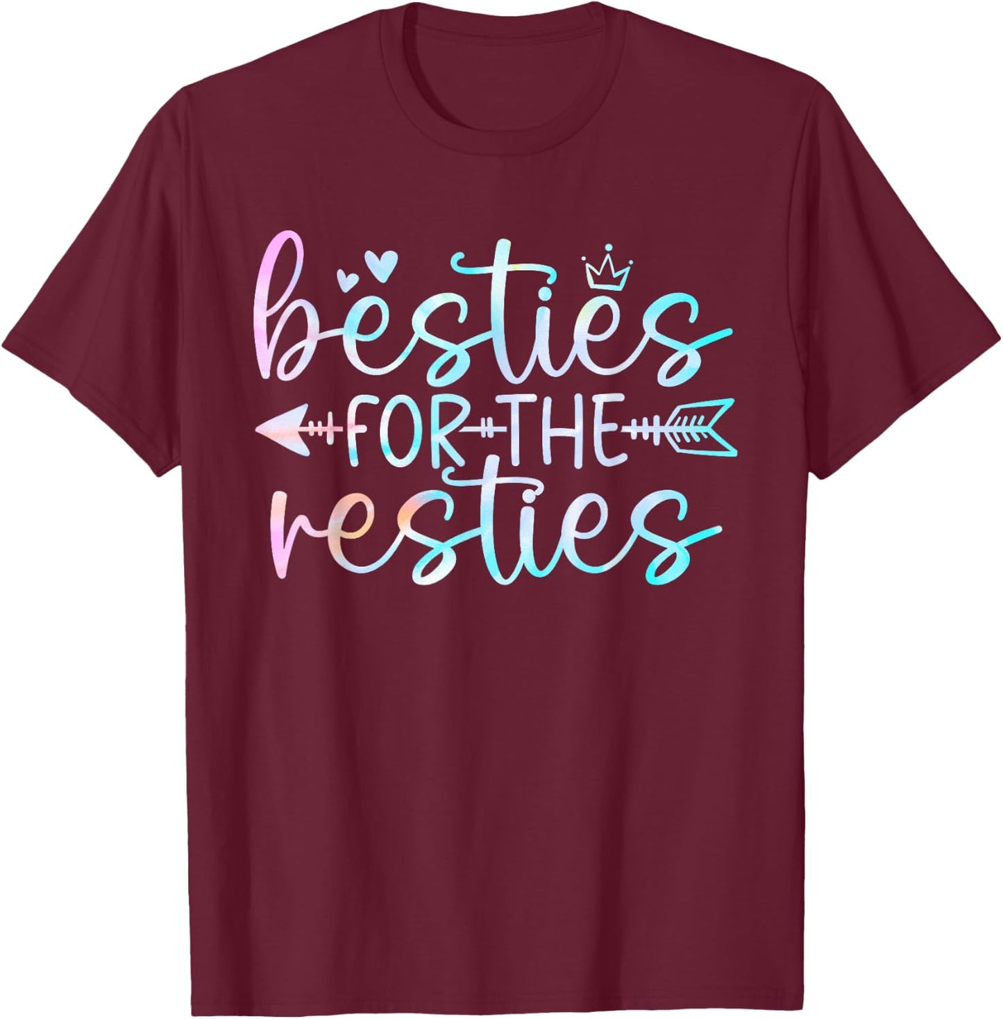 Cute Funny Tie Dye Best Friend Matching Bestie Squad BFF T-Shirt - T-Shirt | Maroon