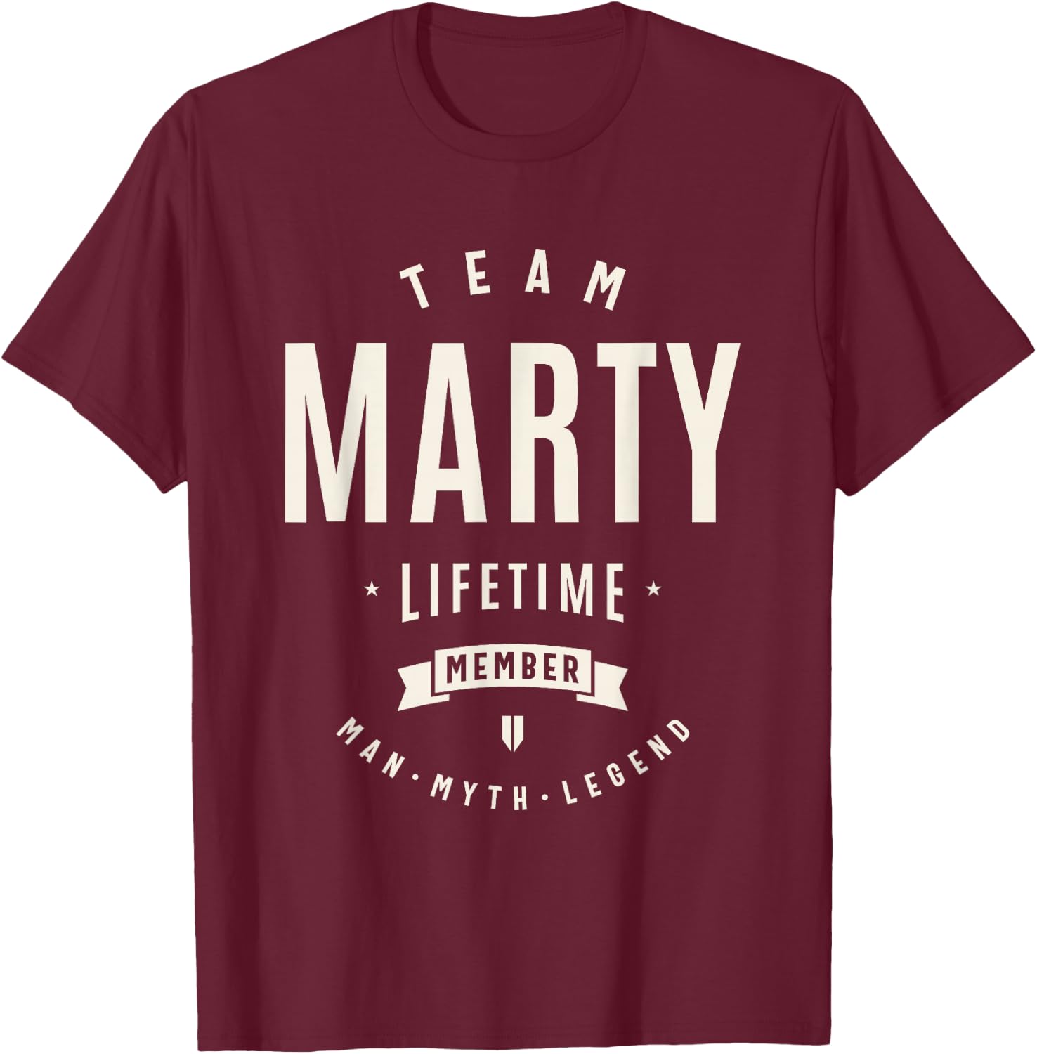 Team Marty Lifetime Member Funny Name Marty T-Shirt - T-Shirt | Maroon