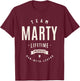 Team Marty Lifetime Member Funny Name Marty T-Shirt - T-Shirt | Maroon