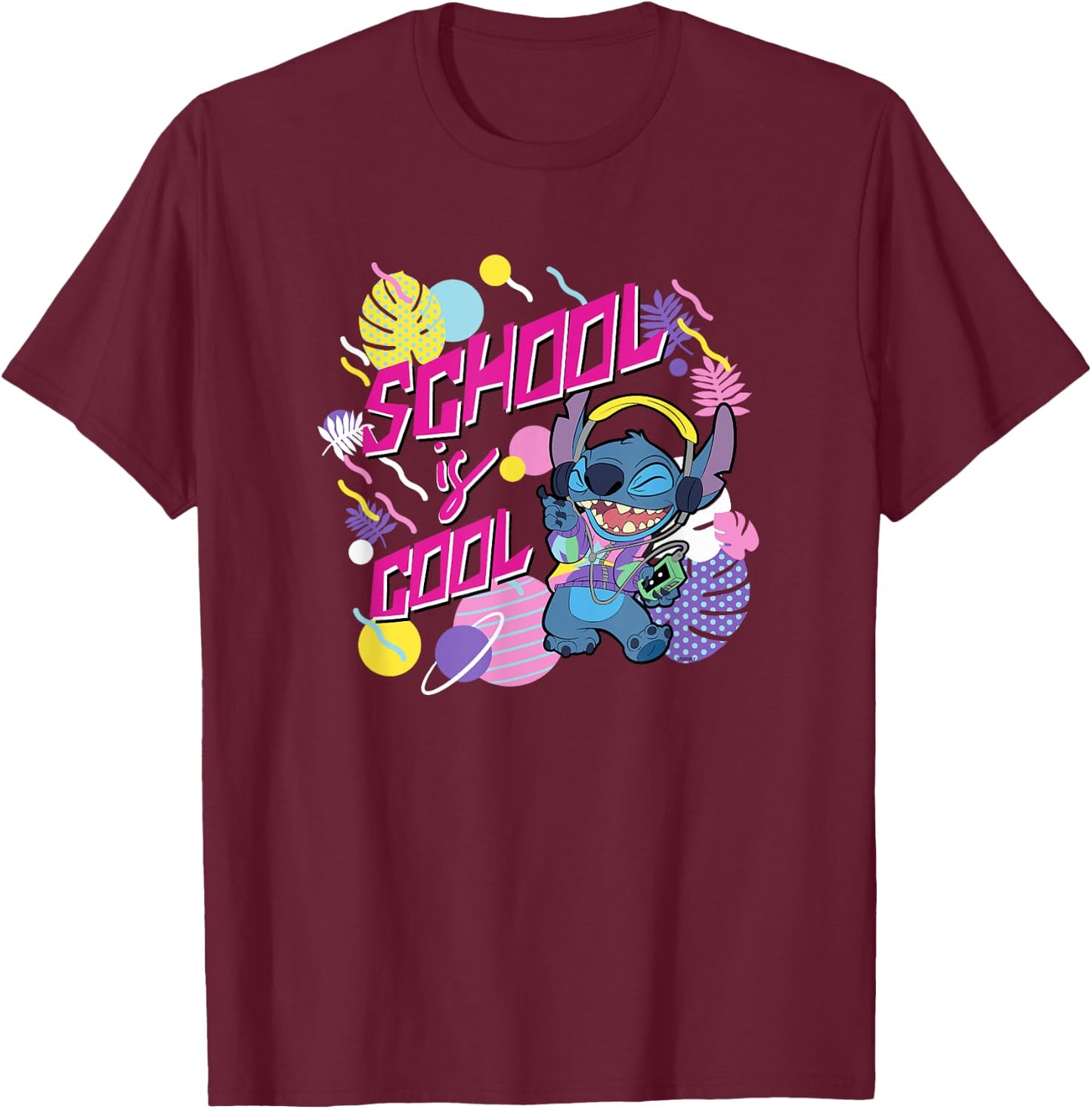 Disney Stitch School is Cool T-Shirt - T-Shirt | Maroon