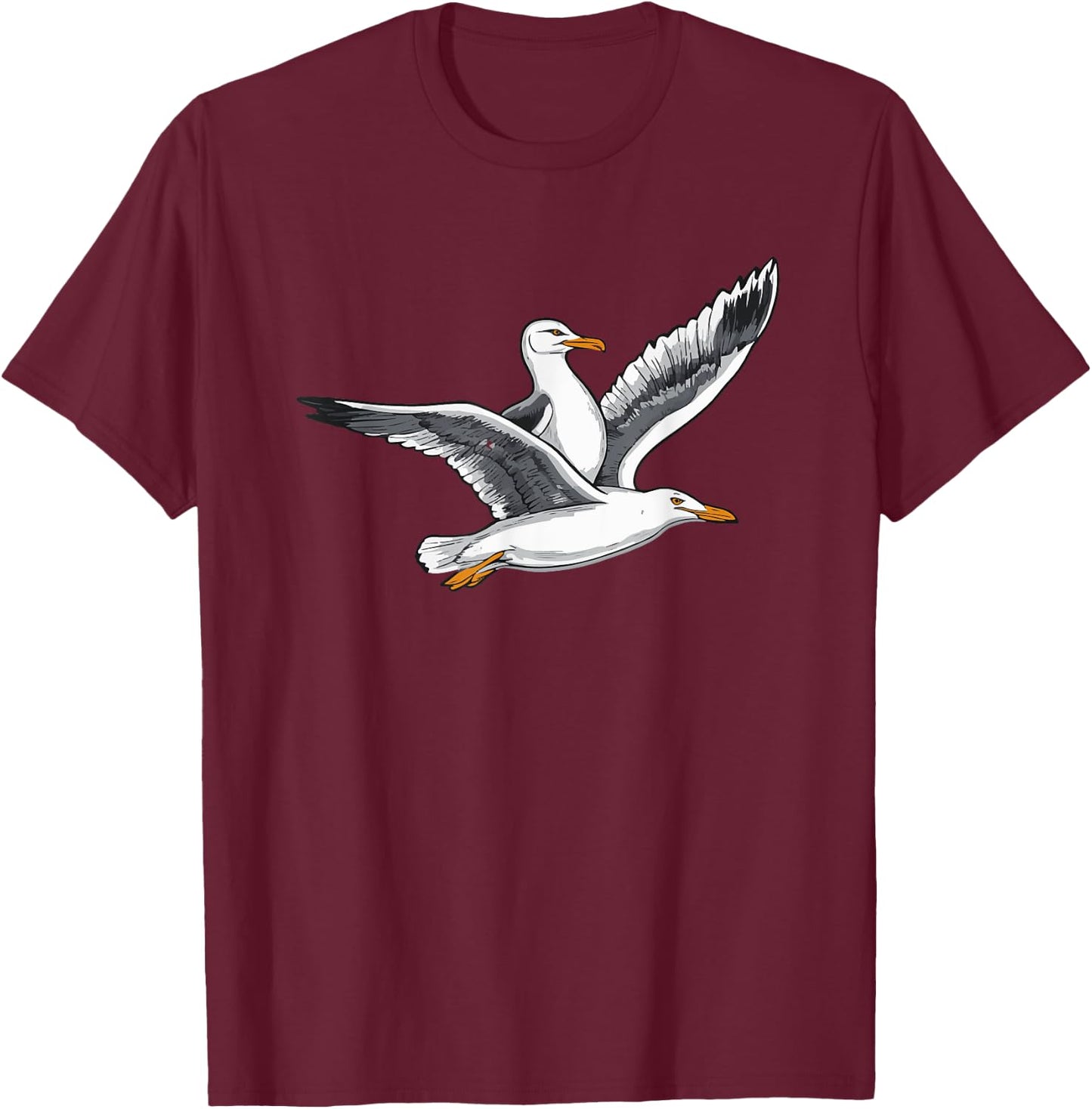 Seagull Riding Seagull Meme Seagull Lovers T-Shirt - T-Shirt | Maroon