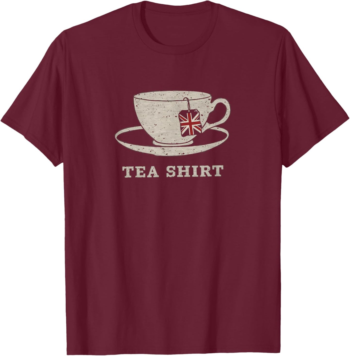I Love English Tea Party UK Flag London Souvenir T-Shirt - T-Shirt | Maroon