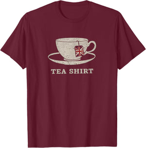 I Love English Tea Party UK Flag London Souvenir T-Shirt - T-Shirt | Maroon