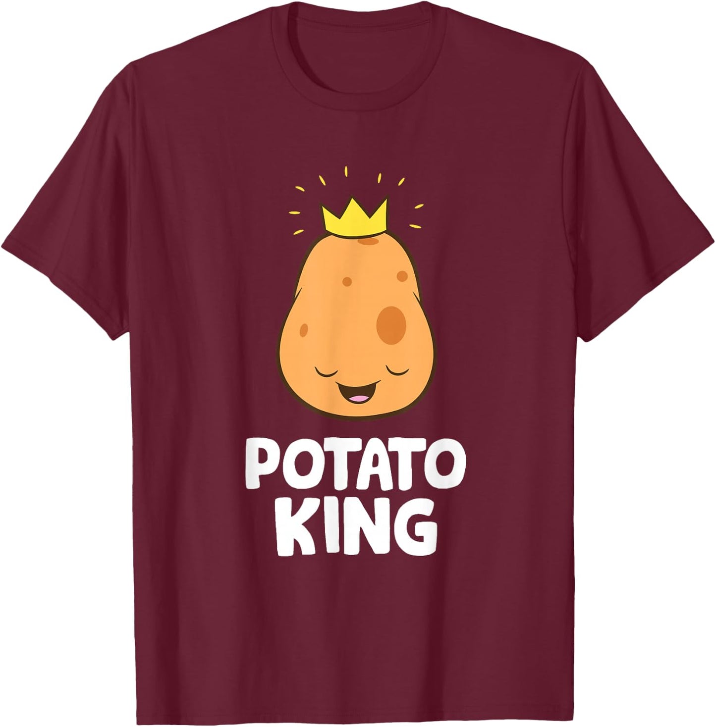 Funny Potato Lover Potato King T-Shirt - T-Shirt | Maroon