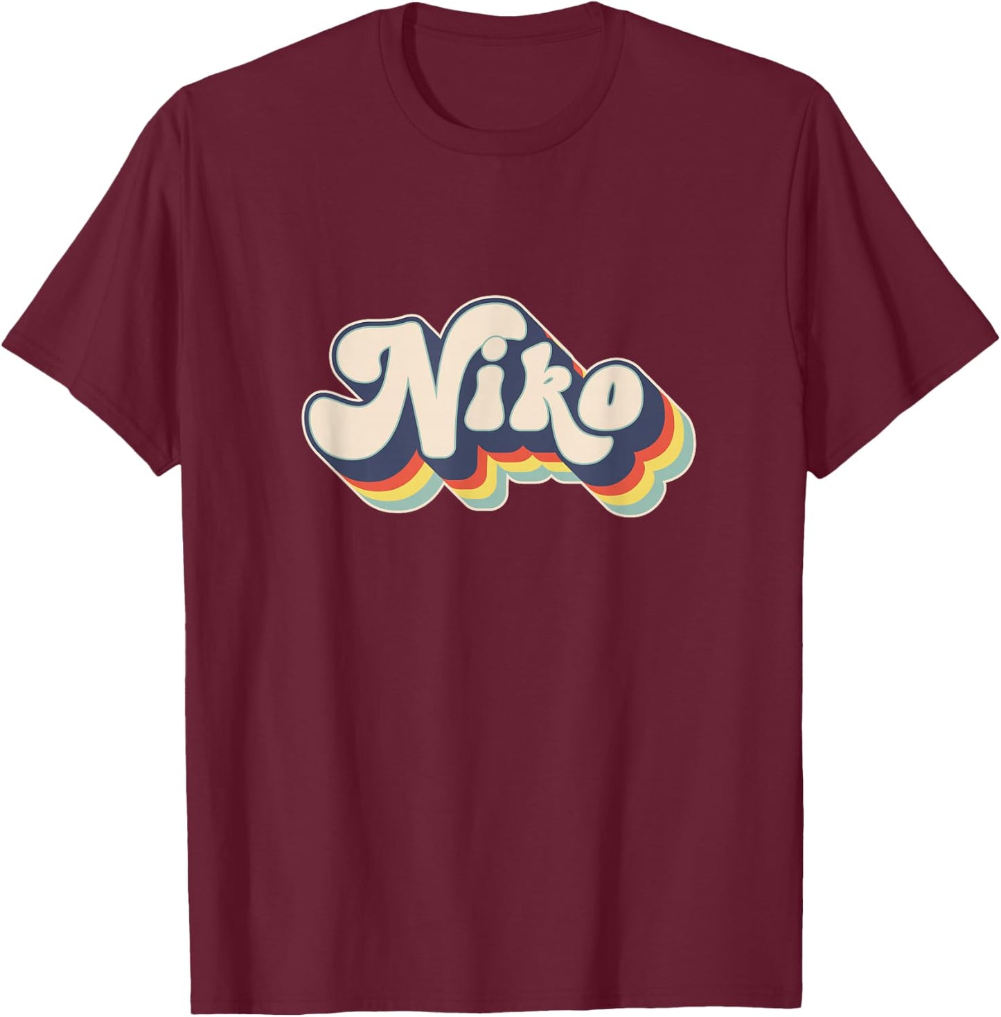 Niko Name Personalized Surname First Name Niko T-Shirt - T-Shirt | Maroon