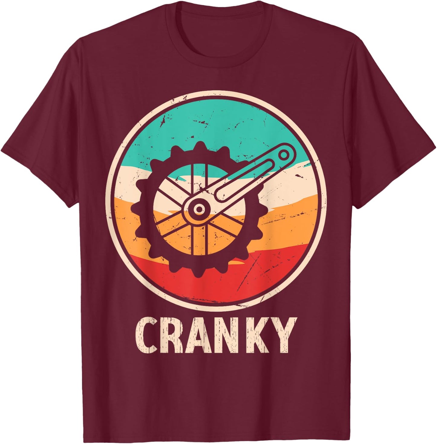 Funny Cyclist Cycling Bicycle Lover Cranky Vintage Retro T-Shirt - T-Shirt | Maroon