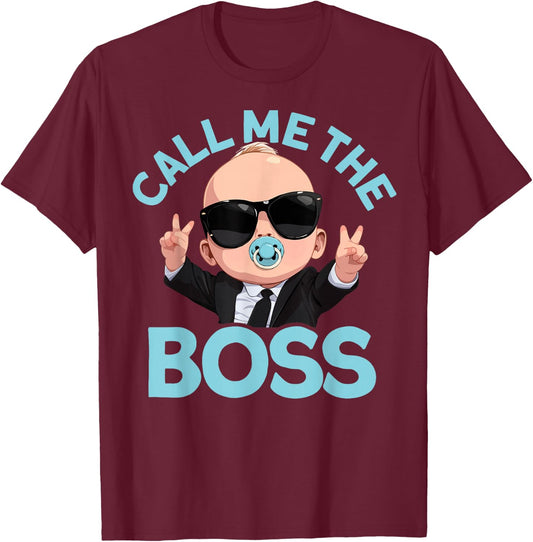 Baby Boss "Call Me Boss" Like A Boss Kids T-Shirt - T-Shirt | Maroon
