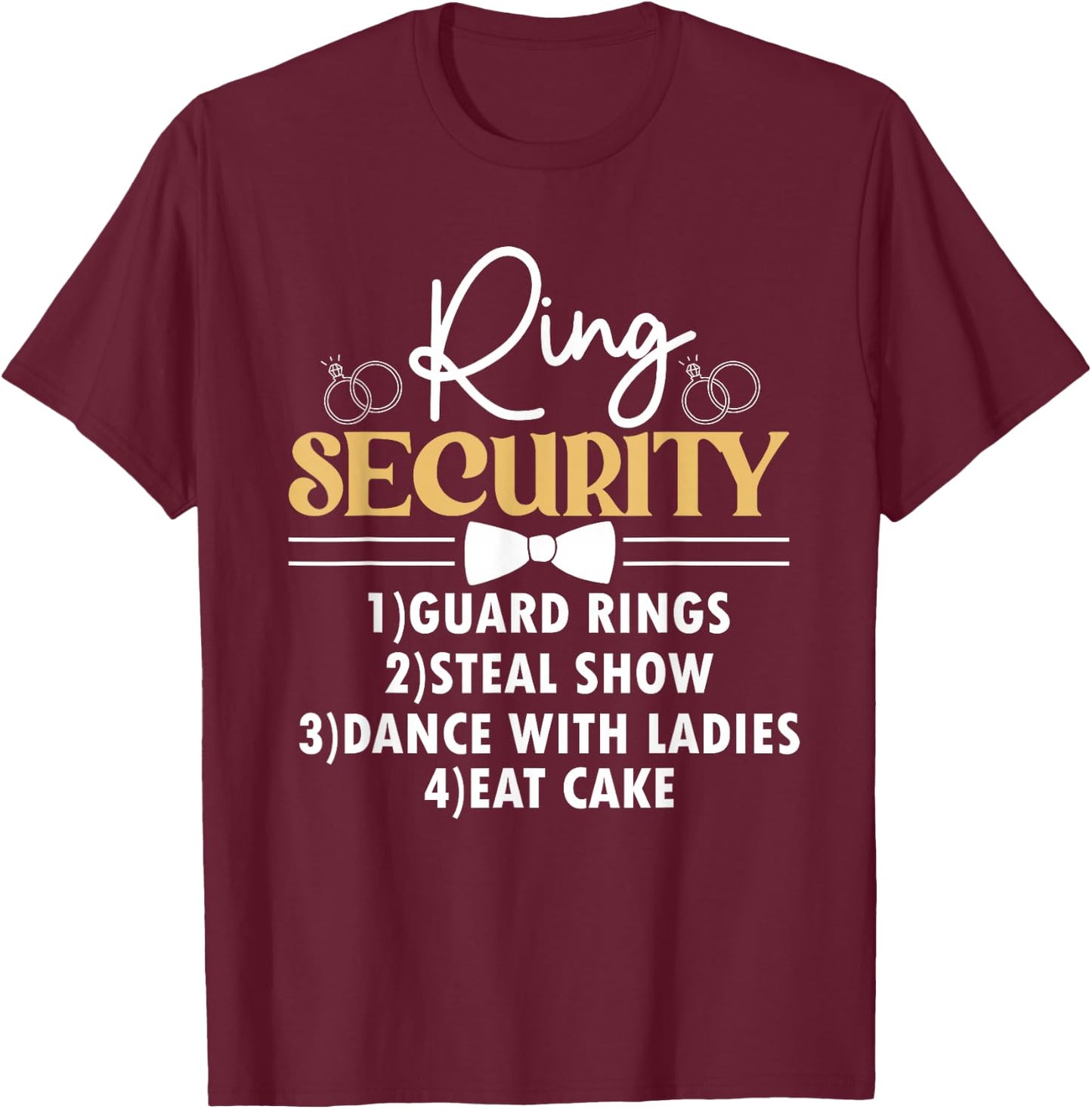Kids Ring Security Ring Bearer Boys Wedding Party Marriage T-Shirt - T-Shirt | Maroon