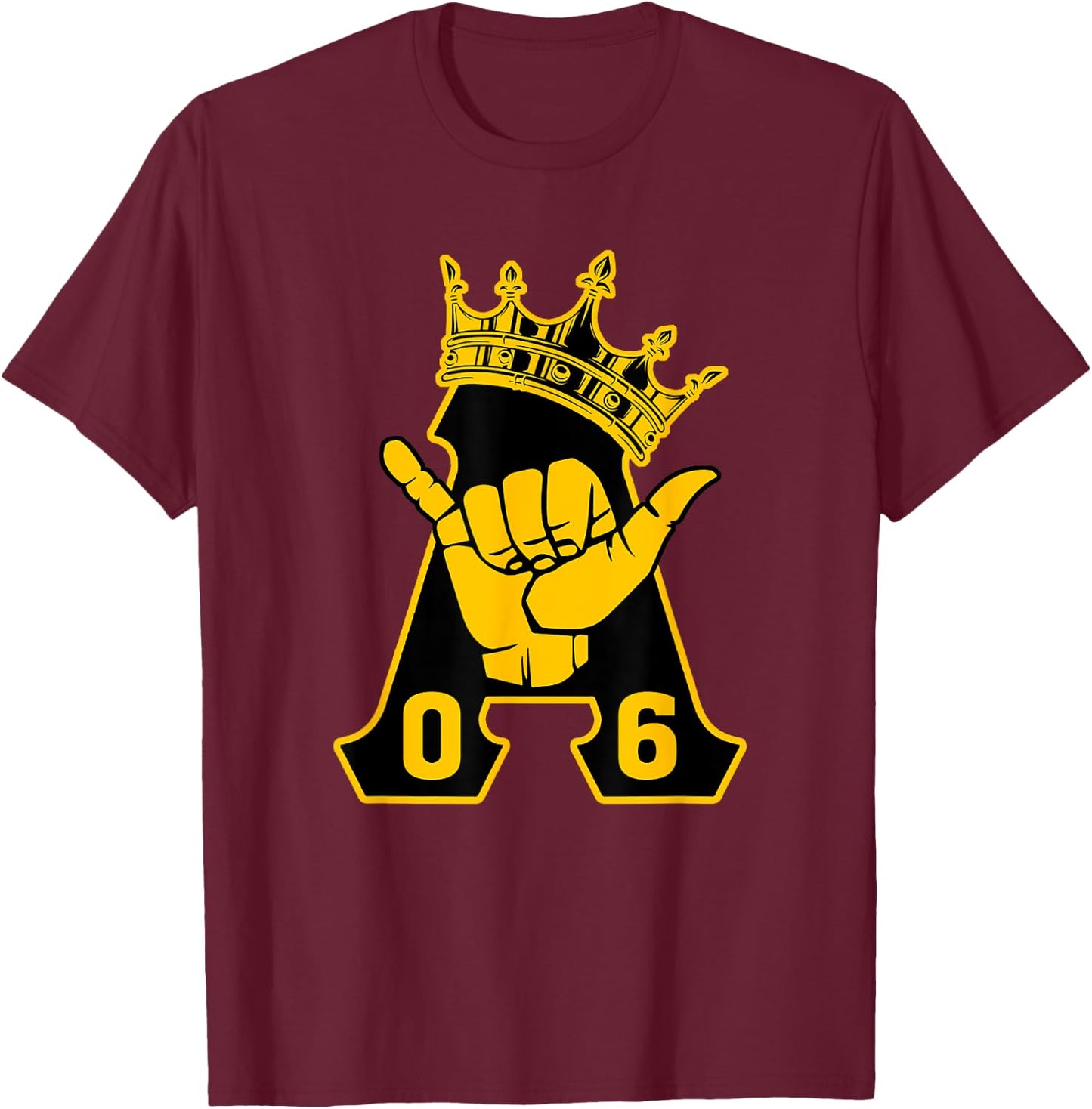 Alpha African 1906 Fraternity Hand Sign Crown T-Shirt - T-Shirt | Maroon