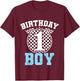 Kids 1st Birthday Boy 1 One Race Car 1st Birthday Racing Car Flag T-Shirt - T-Shirt | Maroon