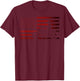 American Flag Motorcycle Biker Chopper T-Shirt - T-Shirt | Maroon