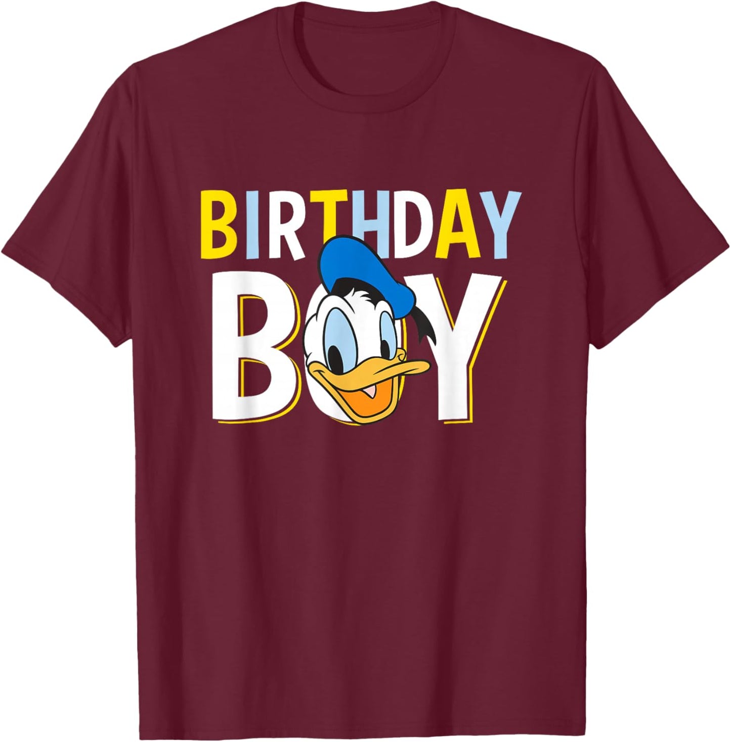 Disney Mickey And Friends Birthday Boy Vintage Donald Duck T-Shirt - T-Shirt | Maroon