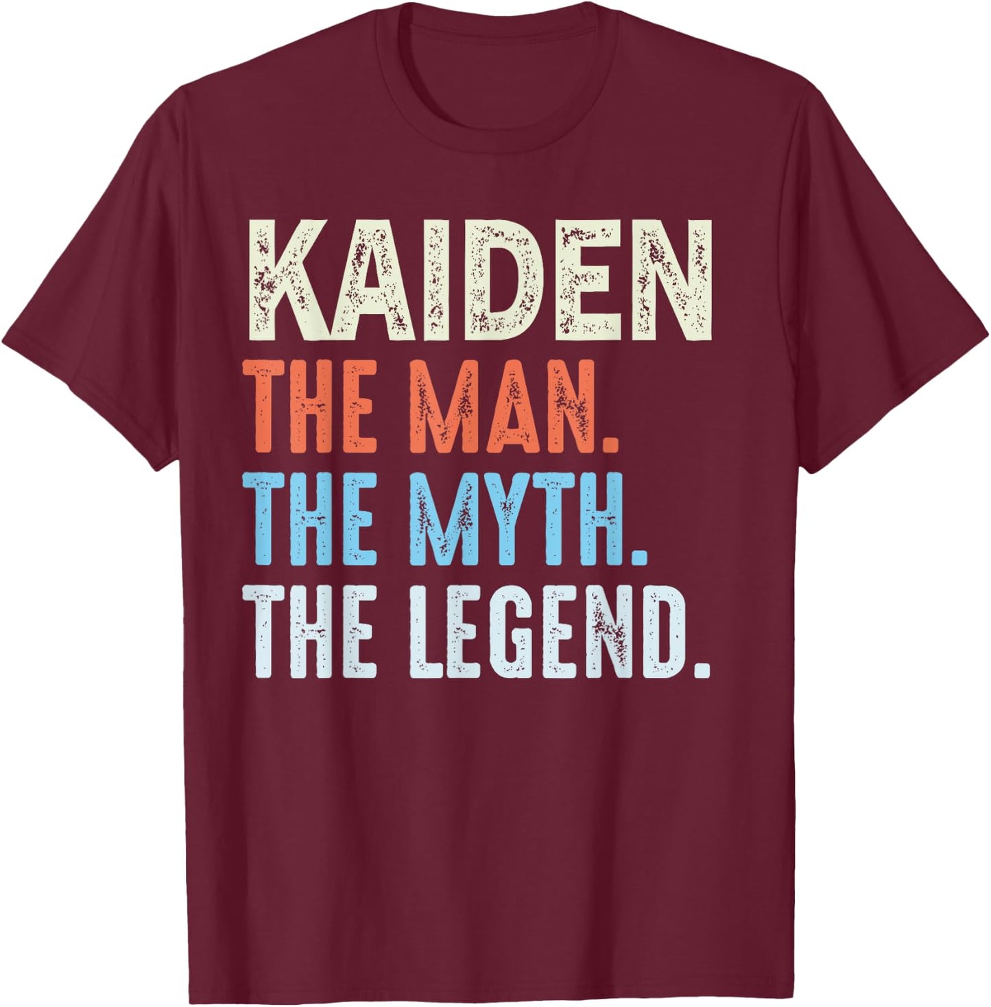 Kaiden The Legend Name Personalized Cute Idea Men Vintage T-Shirt - T-Shirt | Maroon