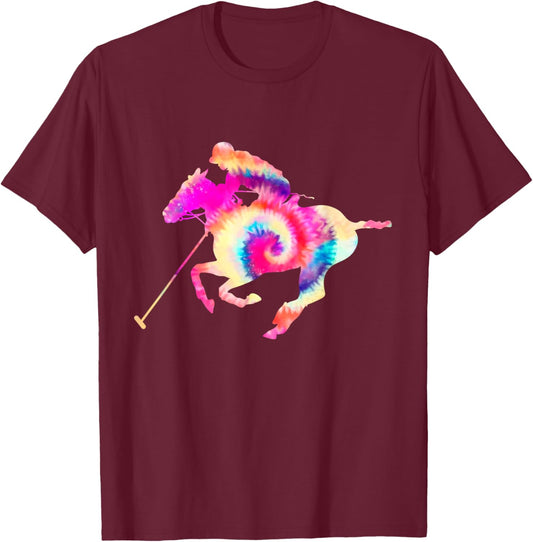 Polo Players Horseback Riding Horse Equestrian Sports T-Shirt - T-Shirt | Maroon