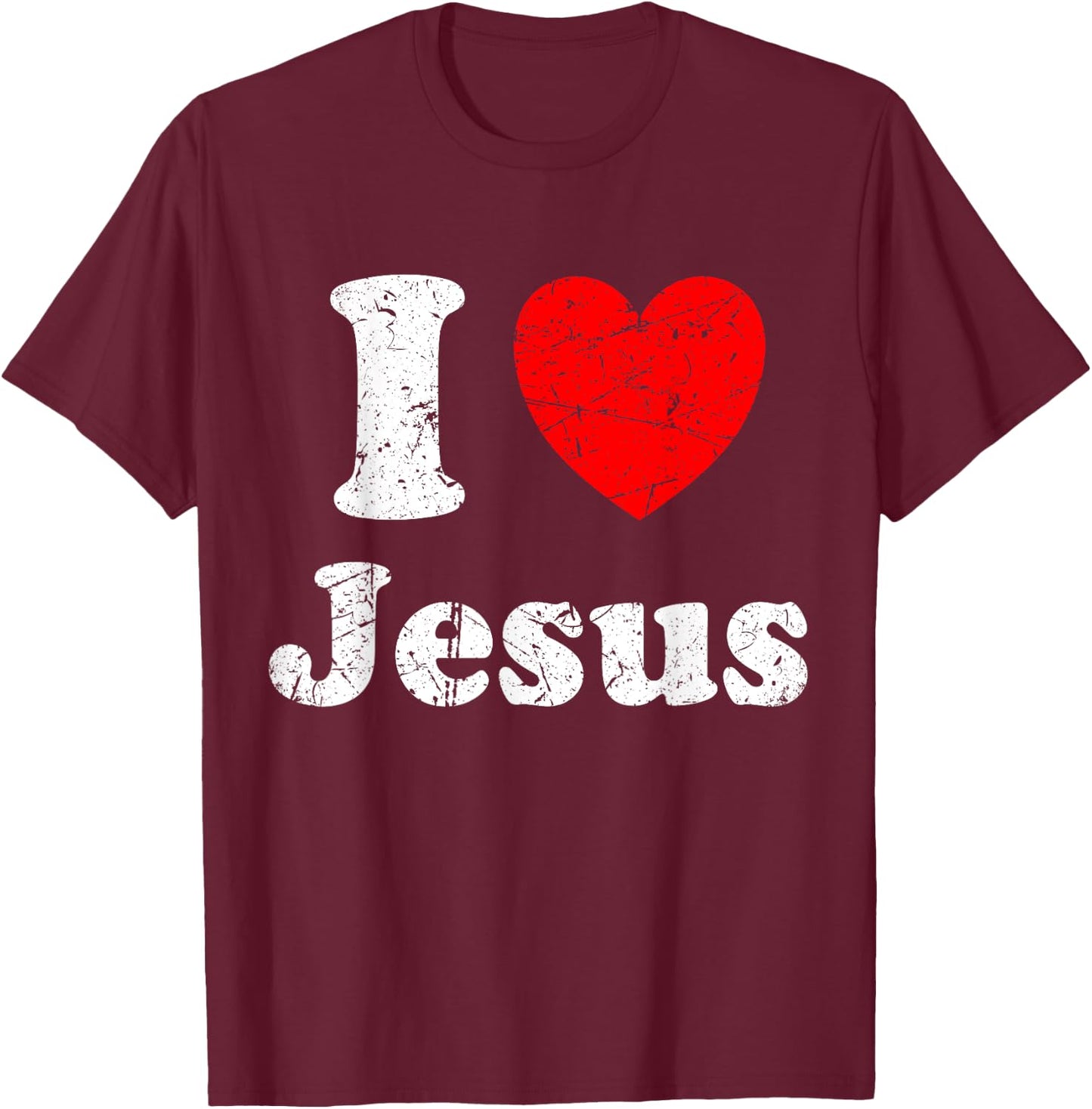 I Love Jesus Graphic T-Shirt - T-Shirt | Maroon