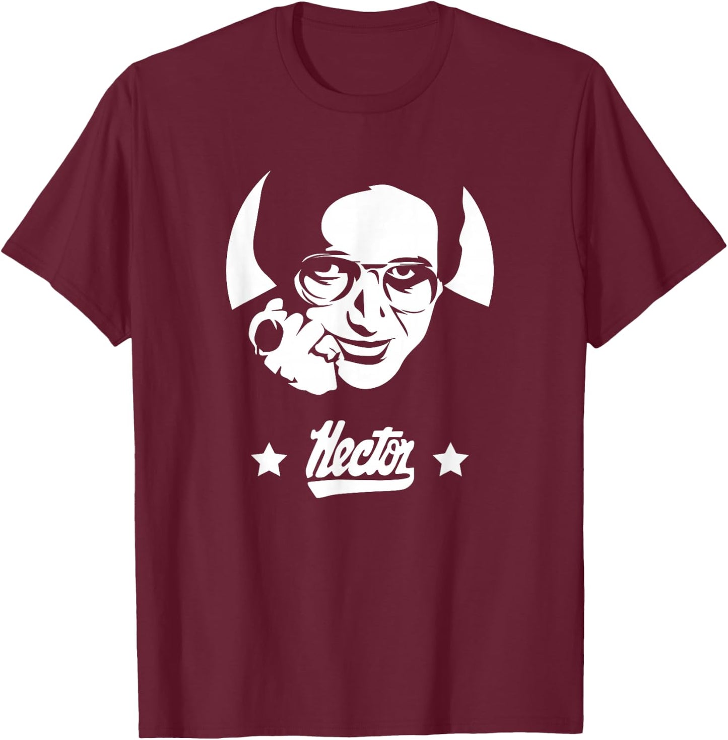 SalsaMe Hector Lavoe El Cantante de Los Cantantes -Adults Black Cotton Polyester Short Sleeve Classic Fit T-Shirt - T-Shirt | Maroon