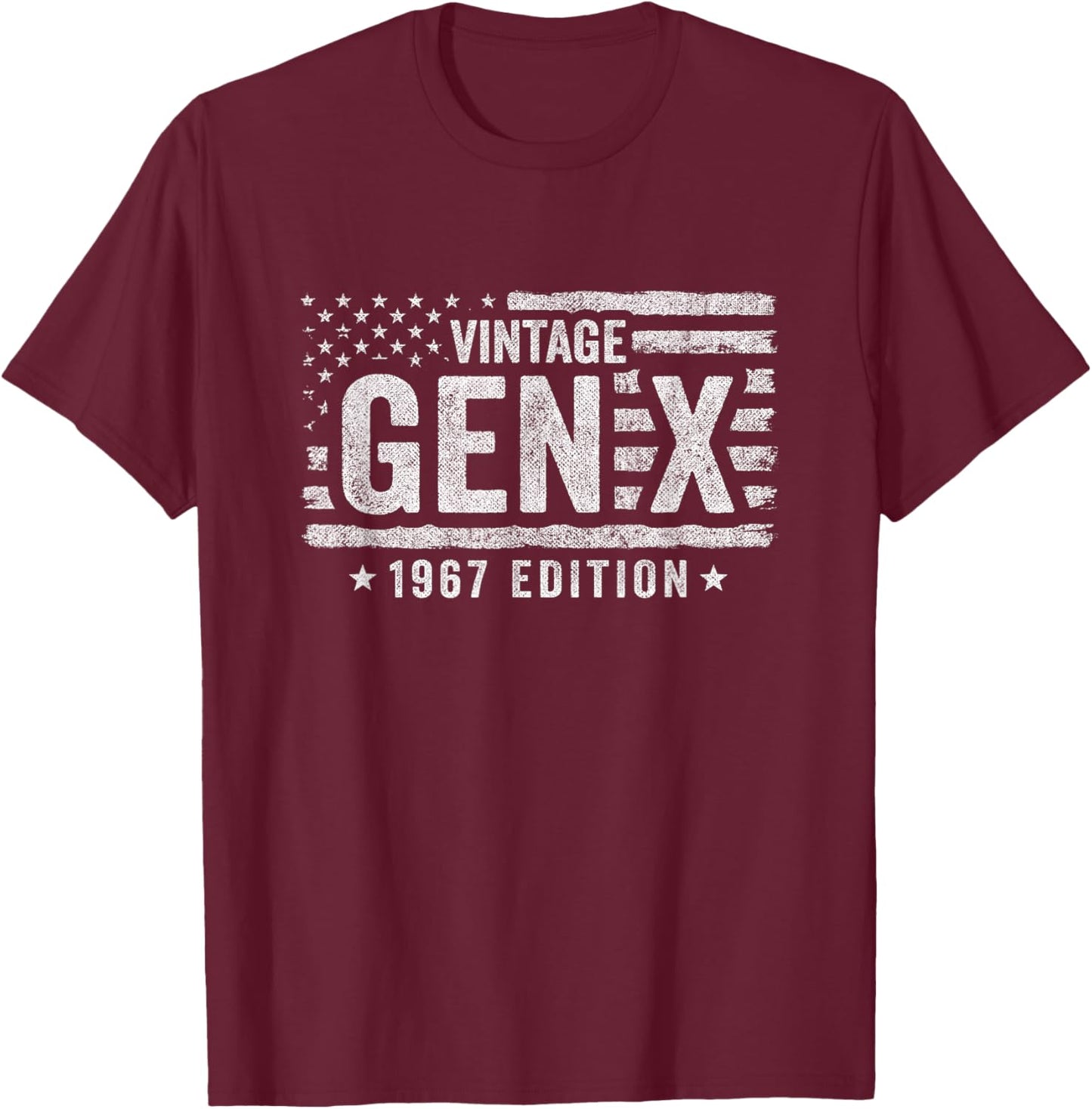 1967 Birthday - Gen X Vintage 1967 - Generation X 1967 Gen X T-Shirt - T-Shirt | Maroon