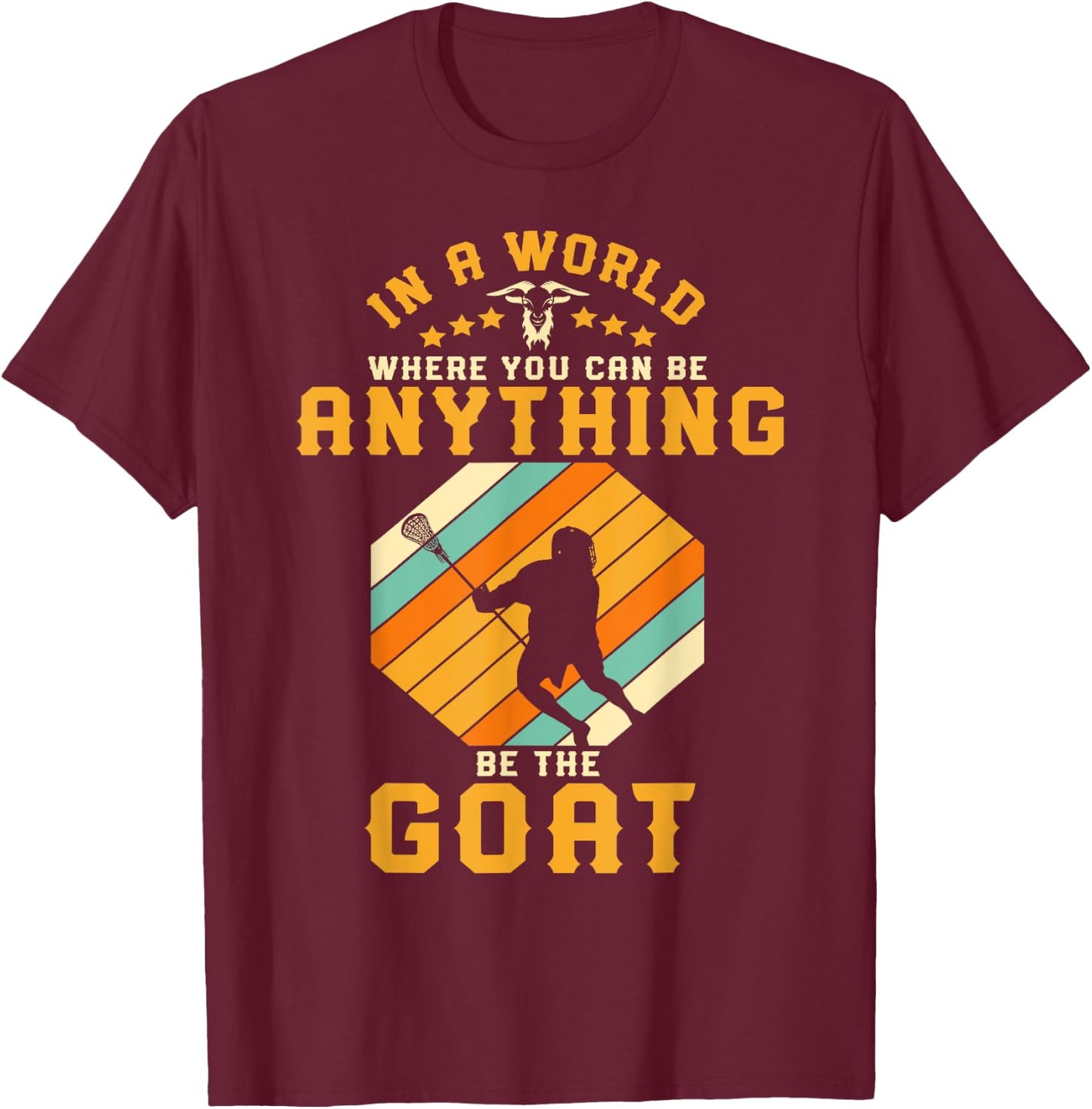 Vintage Lacrosse Retro Lax Rat Gift Lacrosse Player T-Shirt - T-Shirt | Maroon