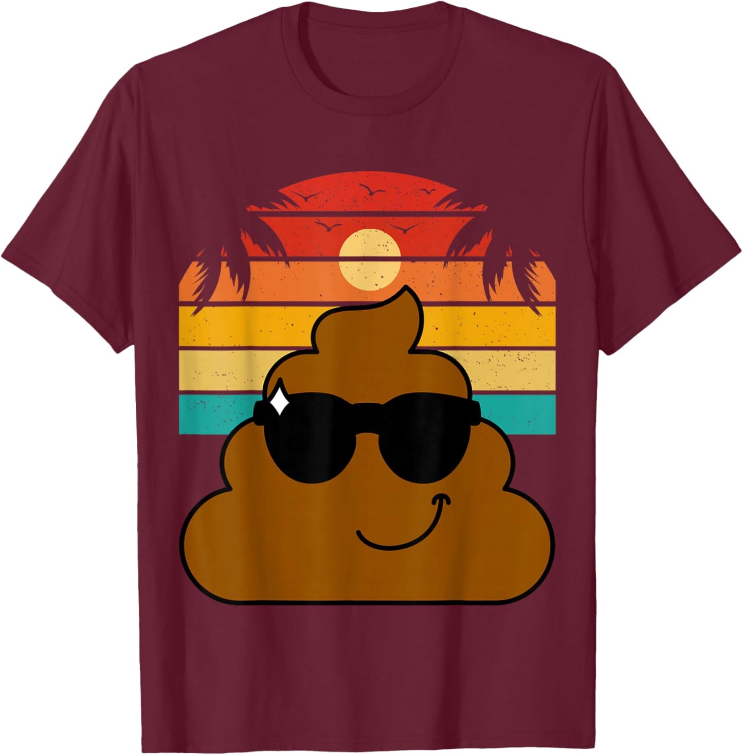 Poop Emoticon Party Favors Poo for Kids T-Shirt - T-Shirt | Maroon