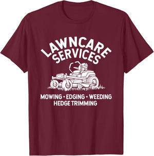Lawn Care Services Zero Turn Mower T-Shirt - T-Shirt | Maroon
