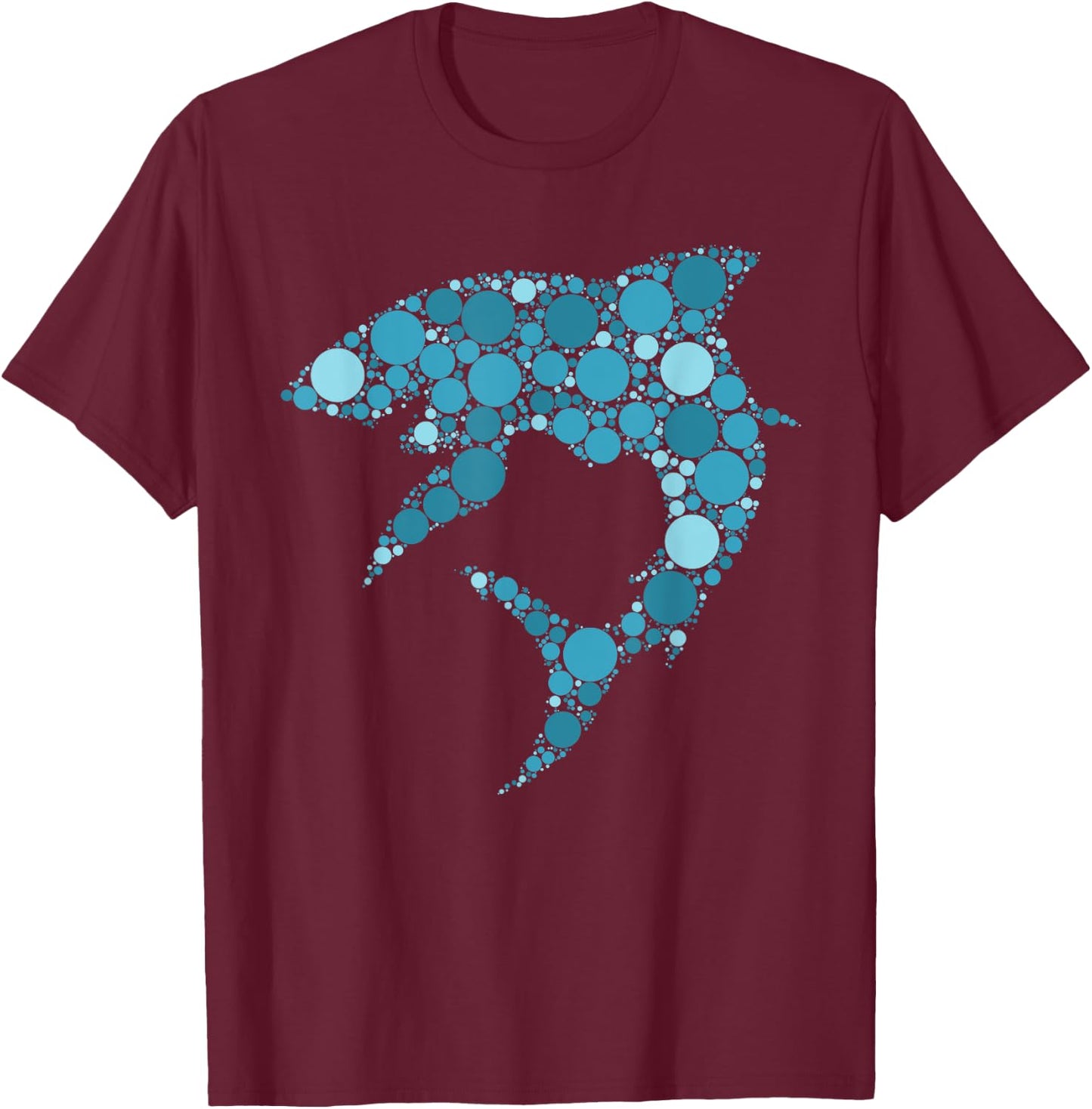 Blue Polka Dot Shark International Dot Day T-Shirt - T-Shirt | Maroon
