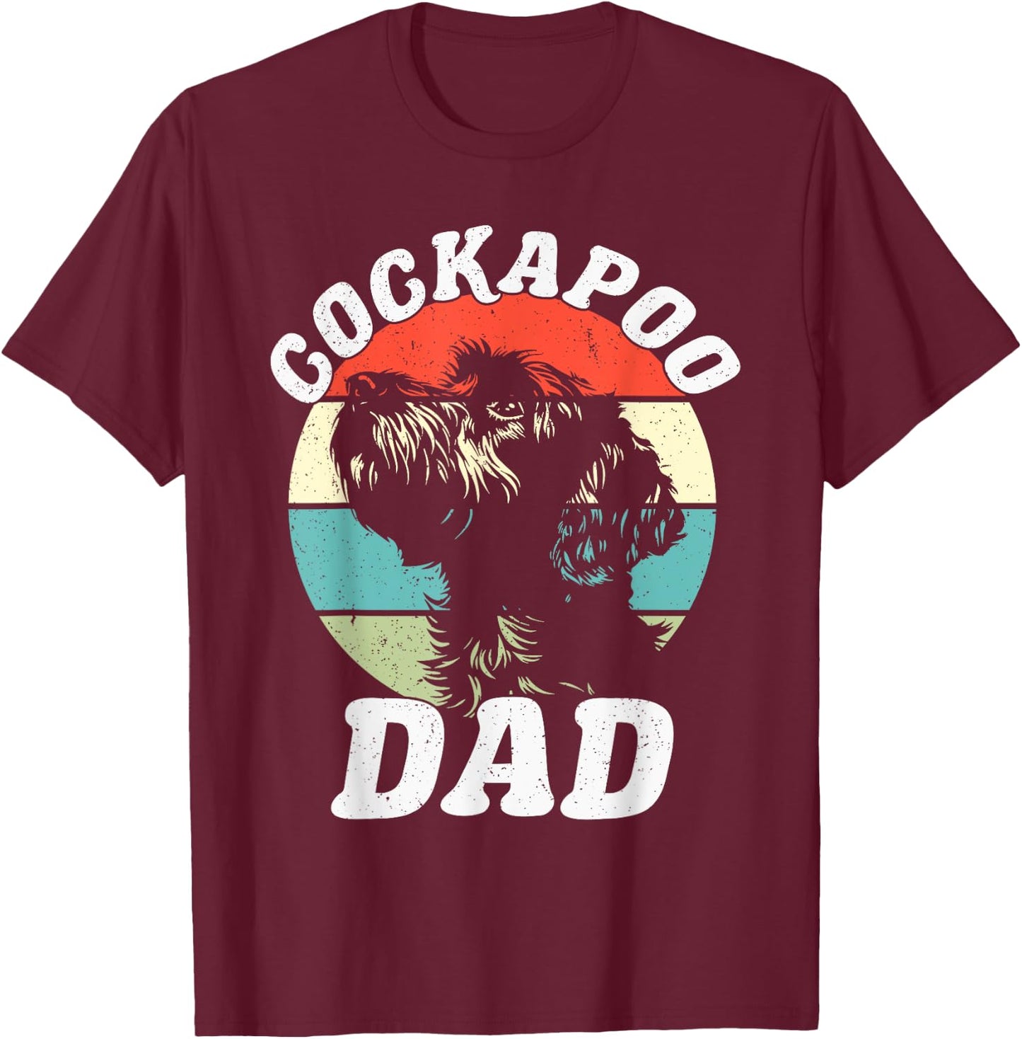 Cockapoo Dad Dog Funny Father's Day Vintage Pet Men Women Kids T-Shirt - T-Shirt | Maroon
