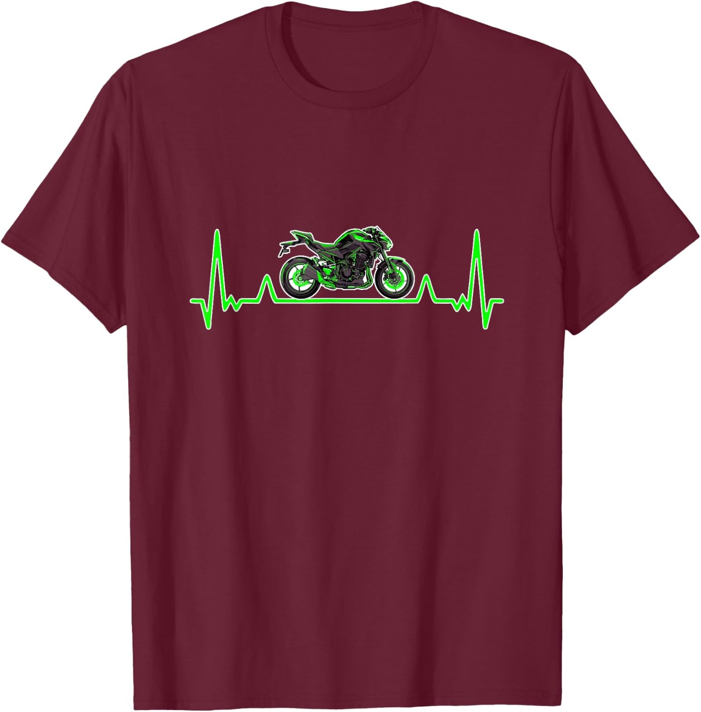 Z900 Motorcycle Heartbeat Pulse Motorcyclist Biker T-Shirt - T-Shirt | Maroon