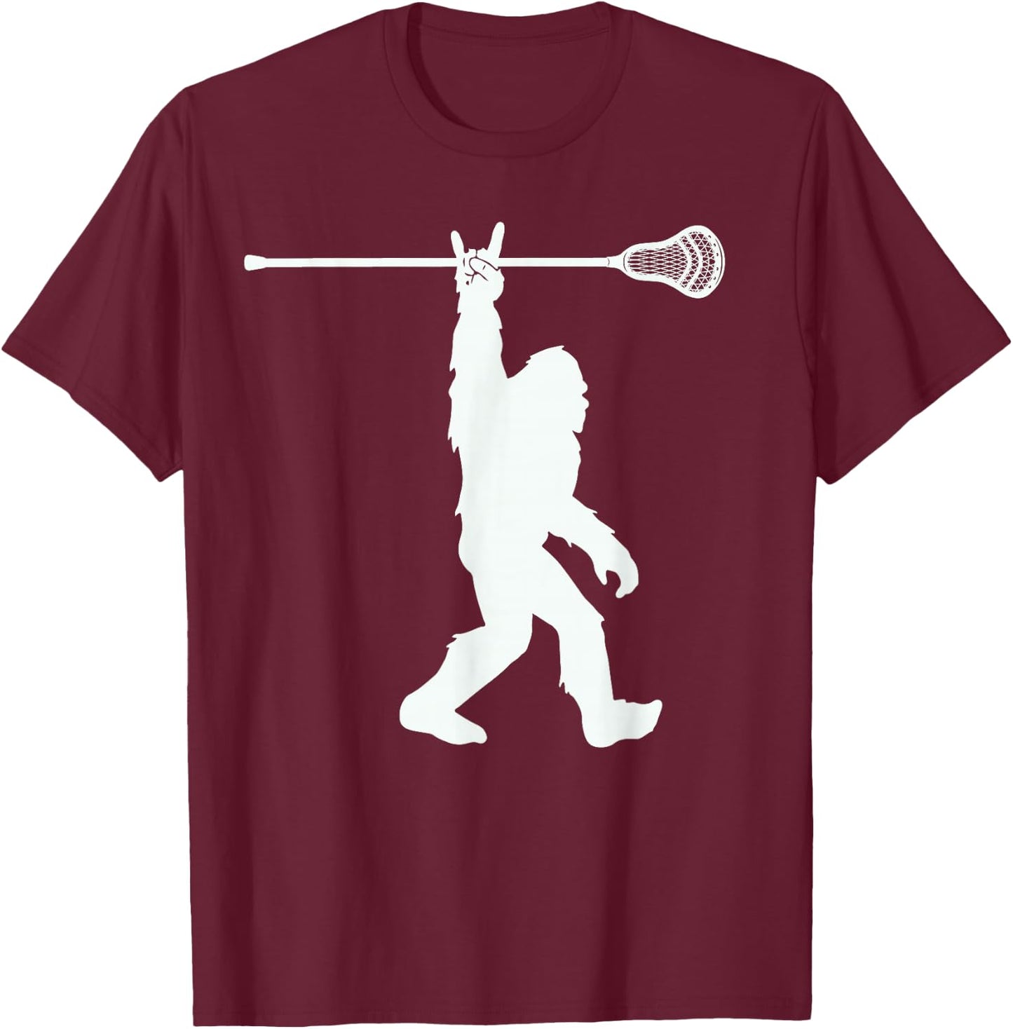 Lacrosse-Shirt Vintage Lax Bigfoot Sasquatch Youth Men Boys T-Shirt - T-Shirt | Maroon