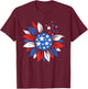 America Sunflower 4th Of July Patriotic American 4th Of July T-Shirt - T-Shirt | Maroon