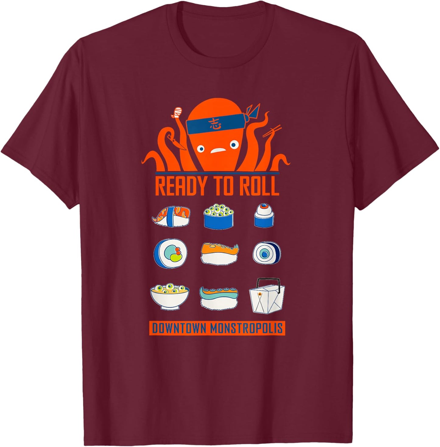 Disney and Pixar's Monsters, Inc. Harryhausen's Sushi T-Shirt - T-Shirt | Maroon