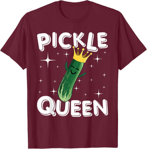 Funny Pickle Art Girls Cucumber Vegan Pickle Lover T-Shirt - T-Shirt | Maroon