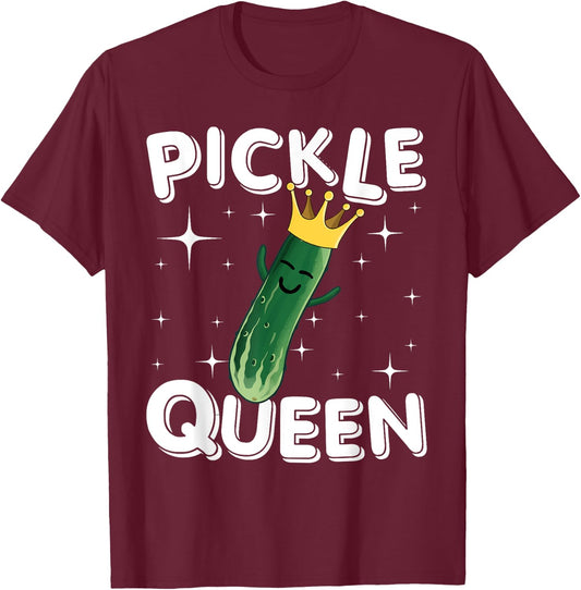 Funny Pickle Art Girls Cucumber Vegan Pickle Lover T-Shirt - T-Shirt | Maroon