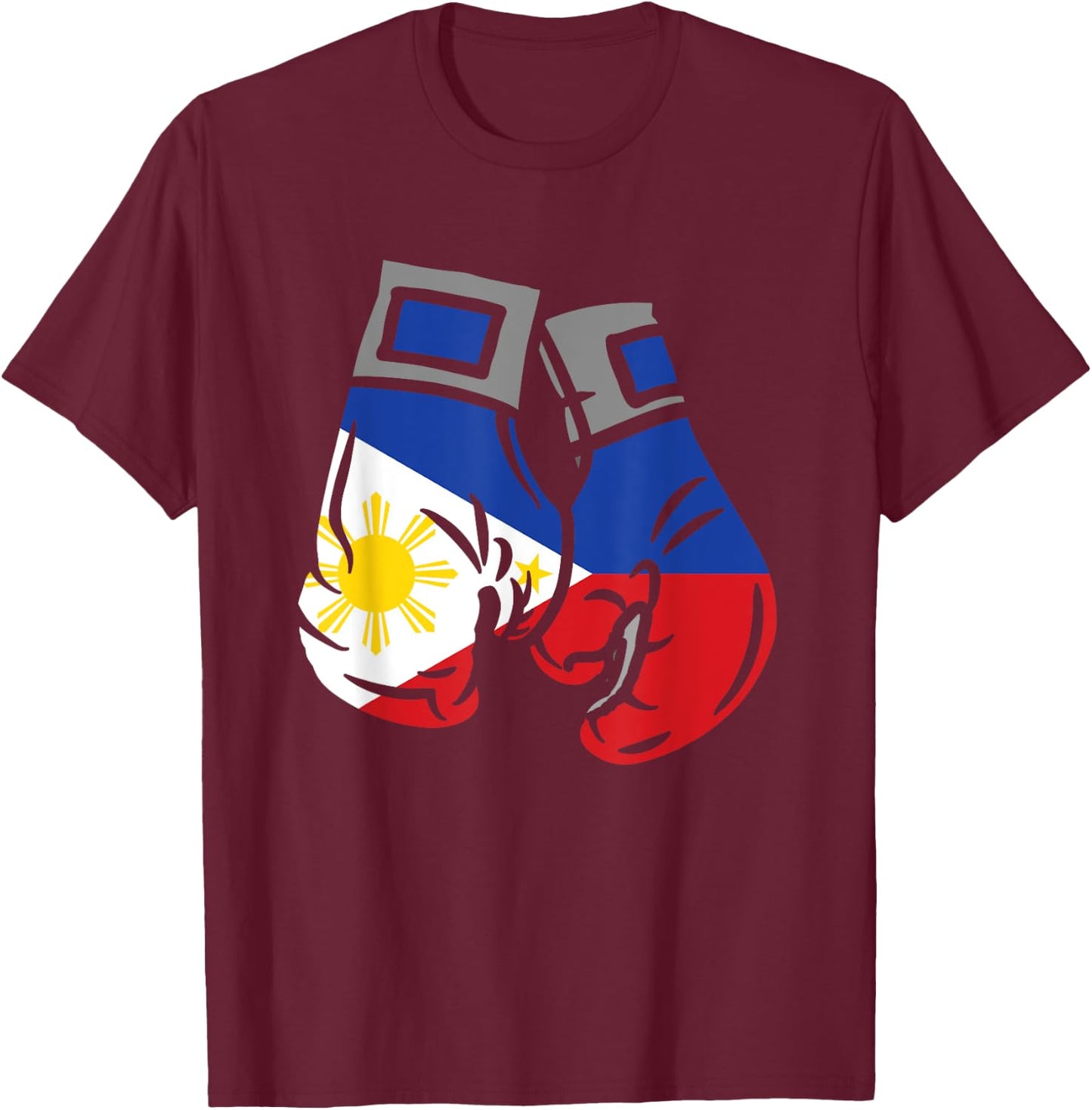Boxing Glove With The Flag Of Philippines T-Shirt - T-Shirt | Maroon