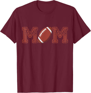 Mom Of The Birthday Boy Football Player Matching Family T-Shirt - T-Shirt | Maroon