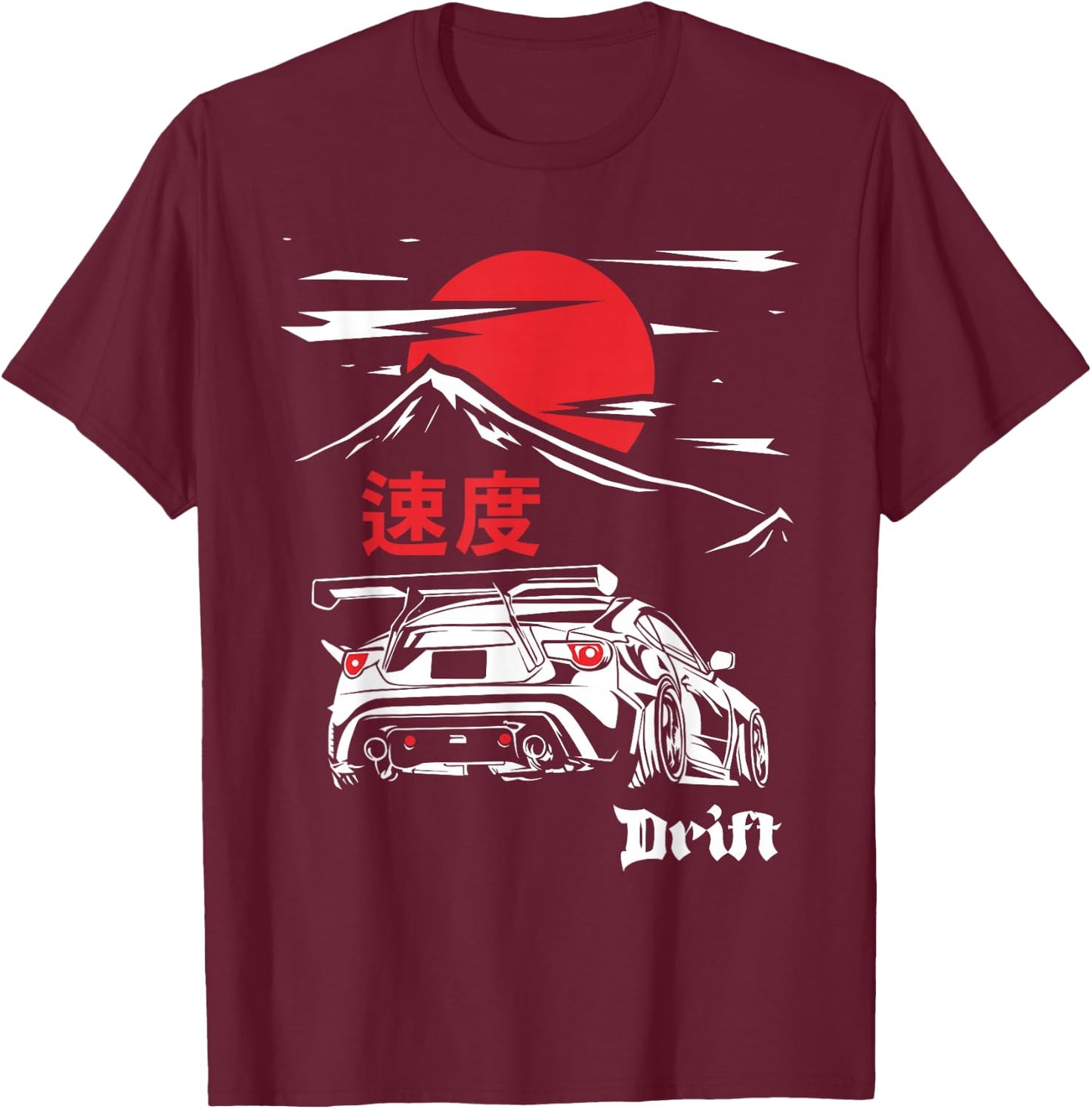 JDM Tokyo Japan Drift Race Car Tuning Retro Vintage Graphic T-Shirt - T-Shirt | Maroon
