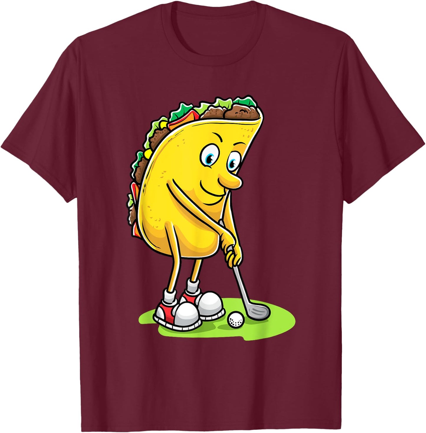 Taco With Golf Enthusiasts Men Golfers T-Shirt - T-Shirt | Maroon