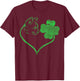 Cat Silhouette Shamrock St Patricks Day Kitten Lover Pet T-Shirt - T-Shirt | Maroon