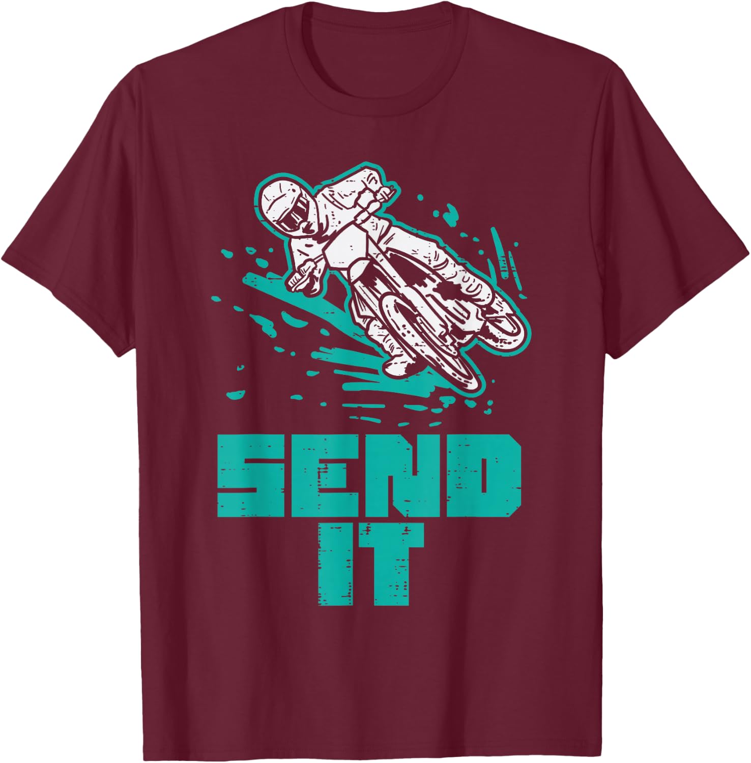 Send It Dirt Bike Motocross Motorcycle Biker Men Women Kids T-Shirt - T-Shirt | Maroon